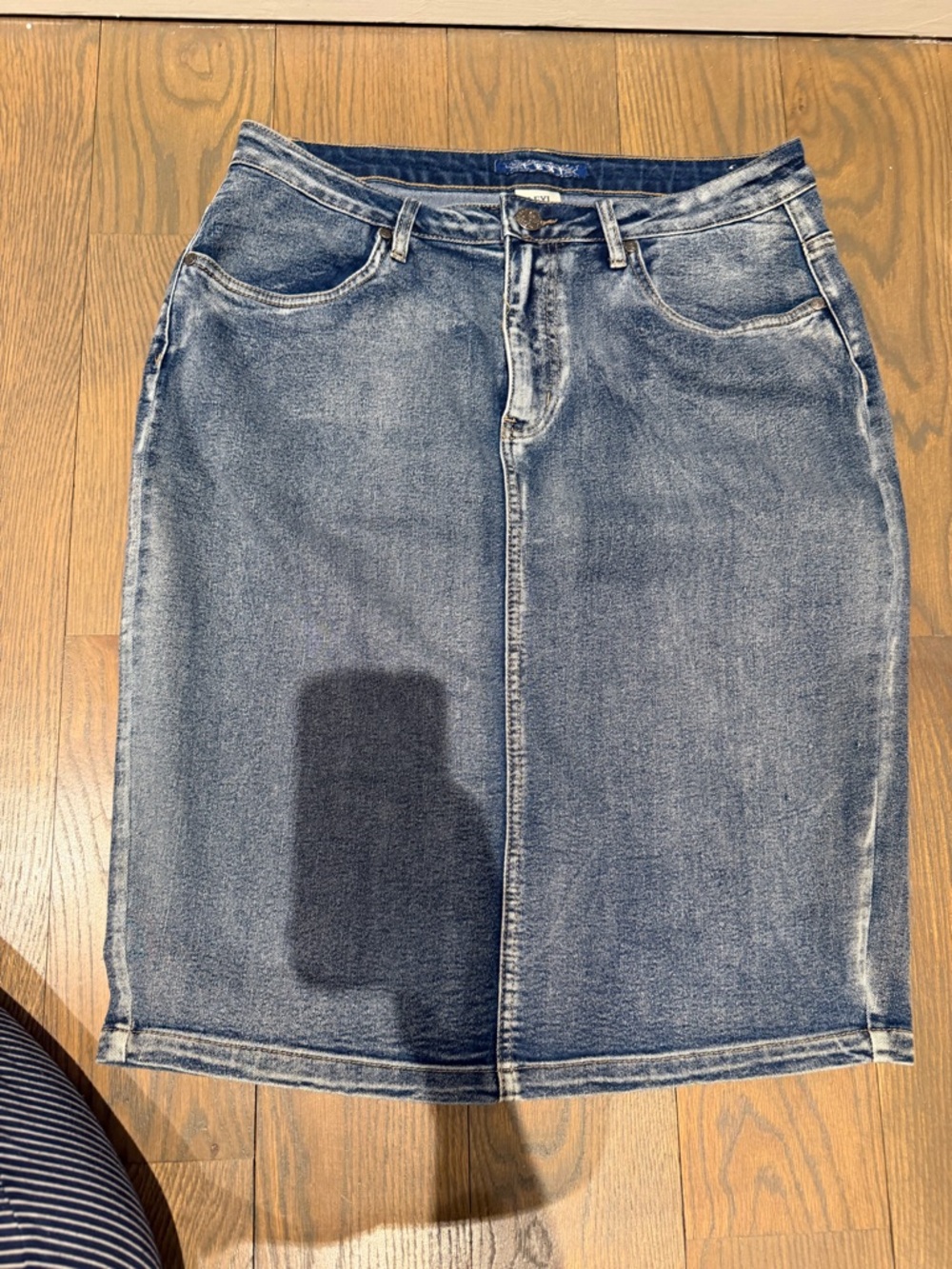 Classic Denim Pencil Skirt - Blue